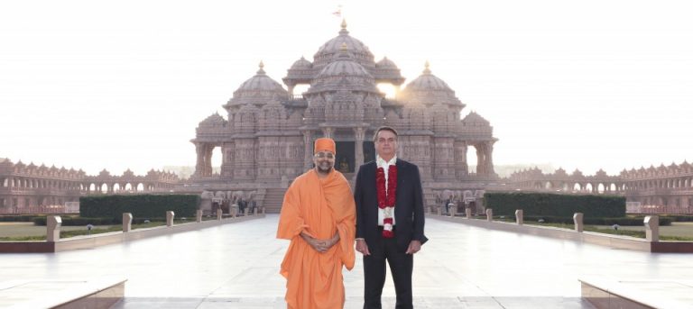 Brazilian President Jair Bolsonaro Visits Akshardham in New Delhi
