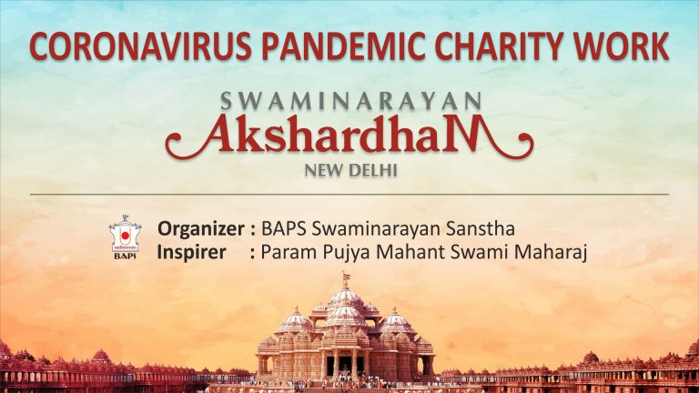 Coronavirus (COVID-19) Pandemic Charity Work by Swaminarayan Akshardham in New Delhi