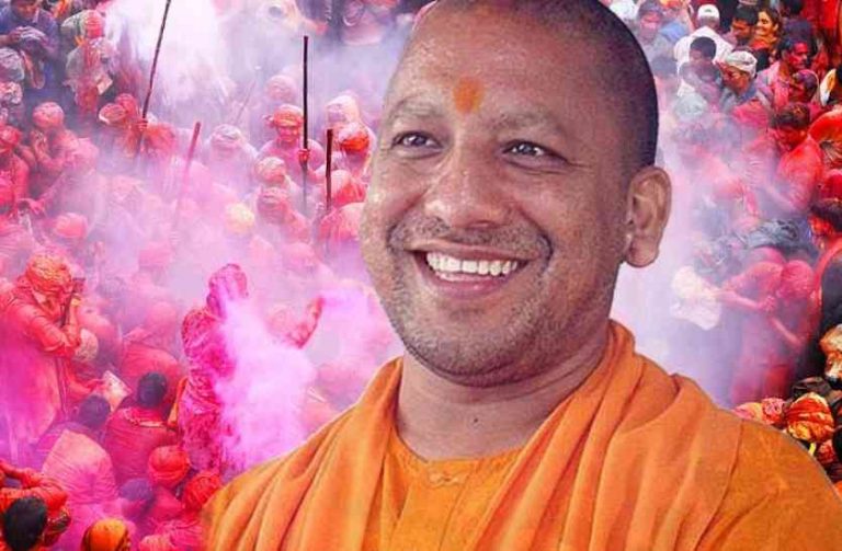 बरसाना में मुख्यमंत्री योगी, किये  राधारानी के दर्शन