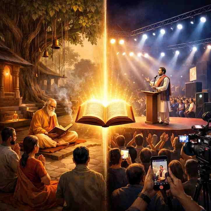 मंदिर से मंच तक: क्या कथा वाचन का स्वरूप बदल गया है?
