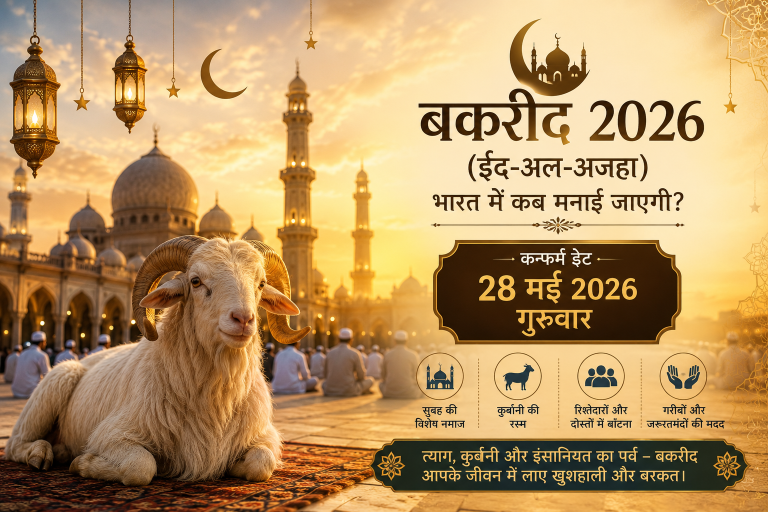 बकरीद 2026 की कन्फर्म डेट क्या है? जानें भारत में कब मनाई जाएगी ईद-अल-अजहा