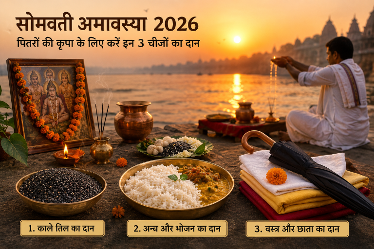 सोमवती अमावस्या 2026: पितरों की कृपा पाने के लिए करें इन 3 चीजों का दान, जीवन में आएगी सुख-समृद्धि